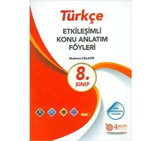 8. Sınıf Türkçe Etkileşimli Konu Anlatım Föyleri - Mahmut Celayir - 4 Adım Yayınları