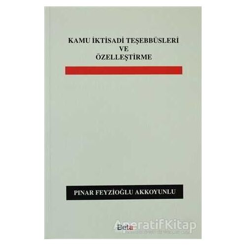 Kamu İktisadi Teşebbüsleri ve Özelleştirme - Pınar Feyzioğlu Akkoyunlu - Beta Yayınevi