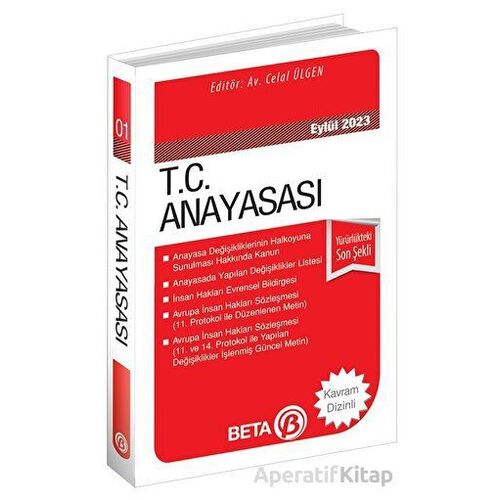 T.C. Anayasası - Temmuz 2024 - Kolektif - Beta Yayınevi