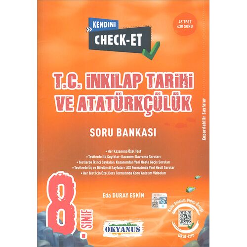 Okyanus 8. Sınıf T.C İnkılap Tarihi ve Atatürkçülük Kendini Check-Et Soru Bankası