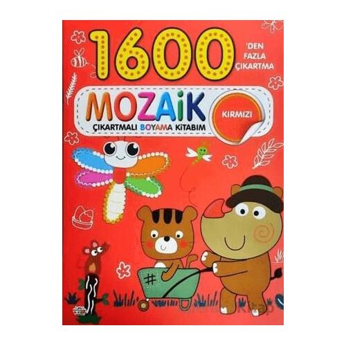 Mozaik Çıkartmalı Boyama Kitabı Kırmızı 1600den Fazla Çıkartma - Kolektif - 0-6 Yaş Yayınları