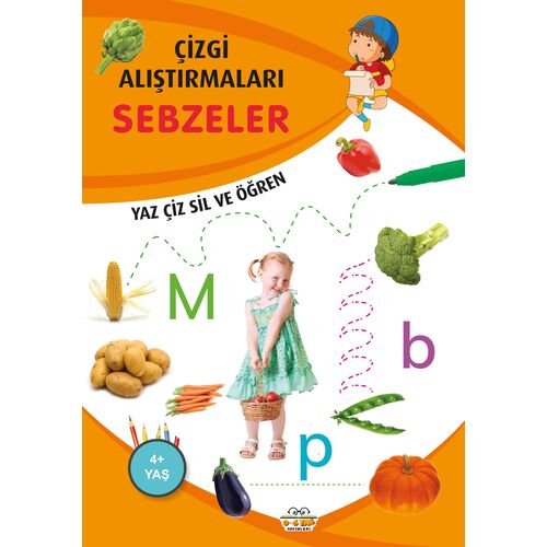 Sebzeler - Çizgi Alıştırmaları - Emine Ulusoy - 0-6 Yaş Yayınları